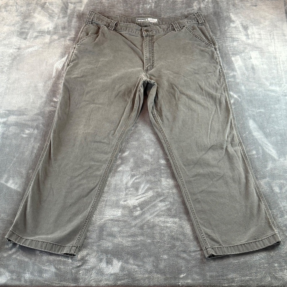 Carhartt Rugged Flex Relaxed Fit Canvas Work Pants Grey 102291 40x30 Mens